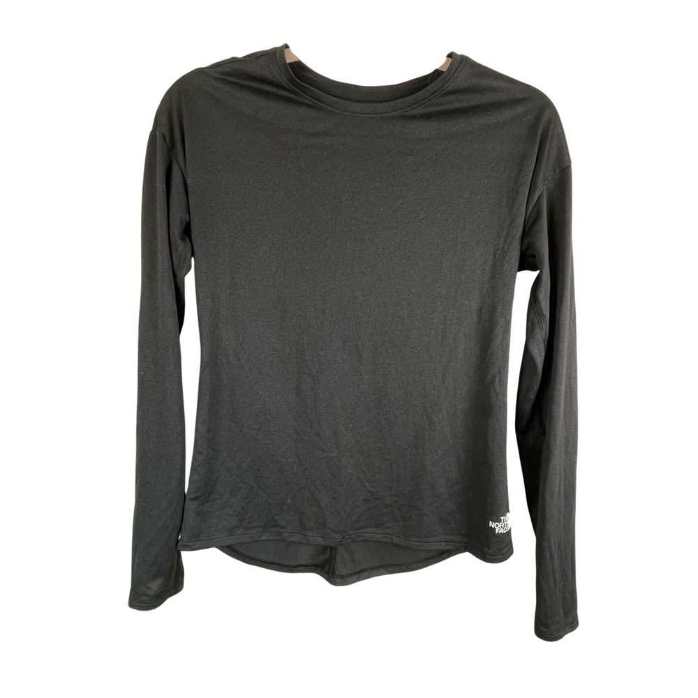 The North Face Womens Long Sleeve Athletic Shirt black base layer Size S